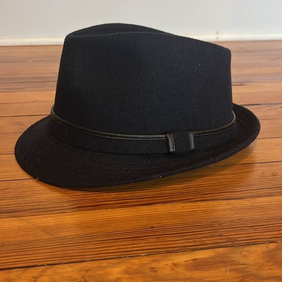 Classic Dark Navy Blue Herschel Hat Co Wool Fedora Hat Size Large - Picture 7 of 10